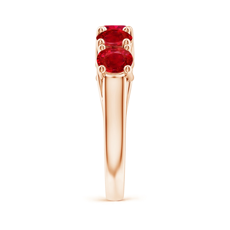 5mm AAA Half Eternity Five Stone Ruby Wedding Band in Rose Gold side 299