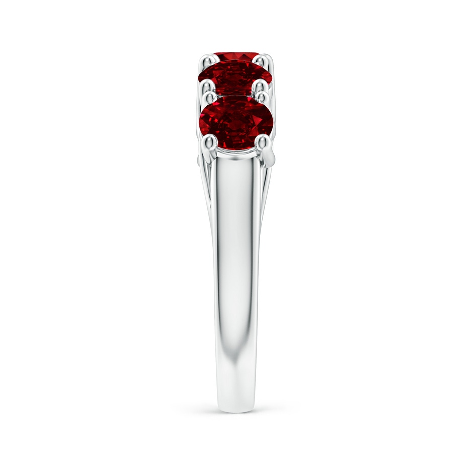 5mm AAAA Half Eternity Five Stone Ruby Wedding Band in P950 Platinum side 299