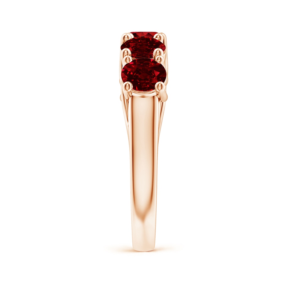 5mm AAAA Half Eternity Five Stone Ruby Wedding Band in Rose Gold side 299