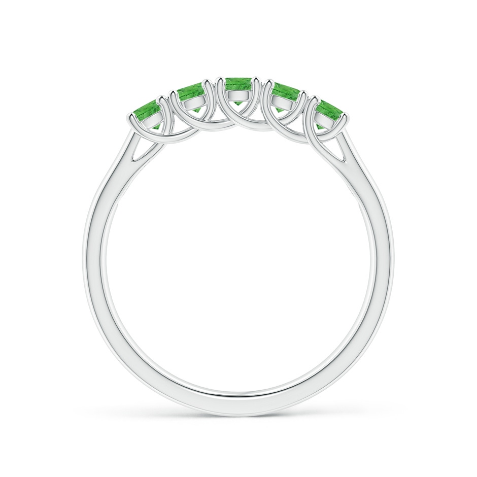 2.8mm AAA Half Eternity Five Stone Tsavorite Wedding Ring in S999 Silver side 199