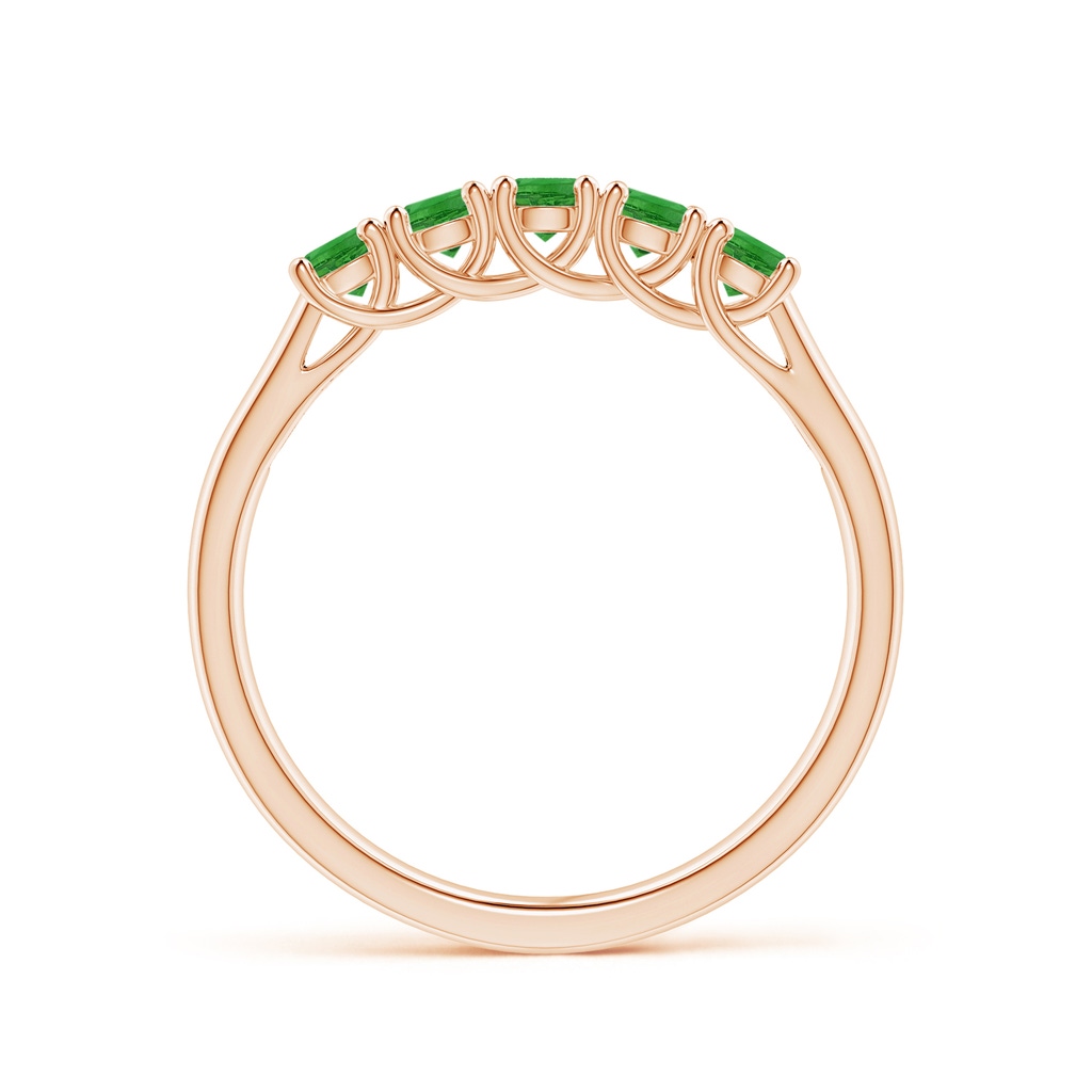 2.8mm AAAA Half Eternity Five Stone Tsavorite Wedding Ring in Rose Gold - side 199