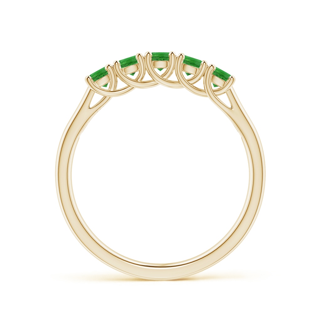 2.8mm AAAA Half Eternity Five Stone Tsavorite Wedding Ring in Yellow Gold - side 199