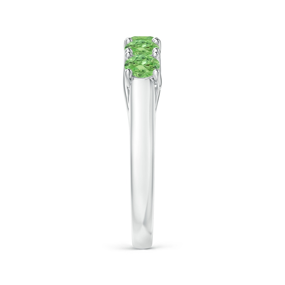 3.8mm A Half Eternity Five Stone Tsavorite Wedding Ring in S999 Silver side 299