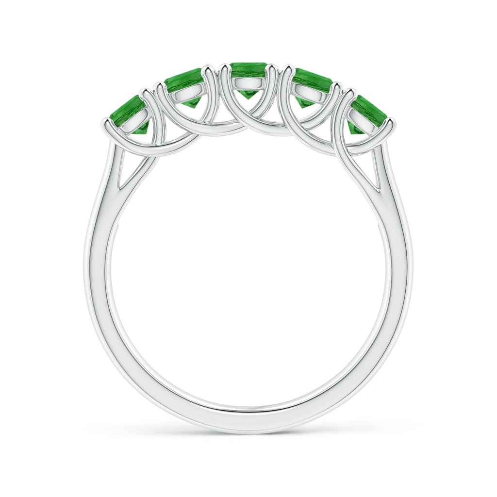 3.8mm AAAA Half Eternity Five Stone Tsavorite Wedding Ring in White Gold - side 199