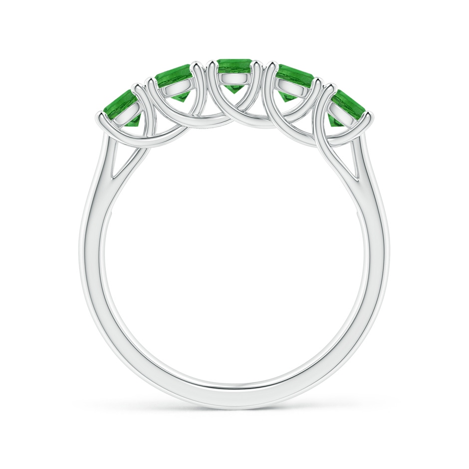 3.8mm AAAA Half Eternity Five Stone Tsavorite Wedding Ring in White Gold side 199