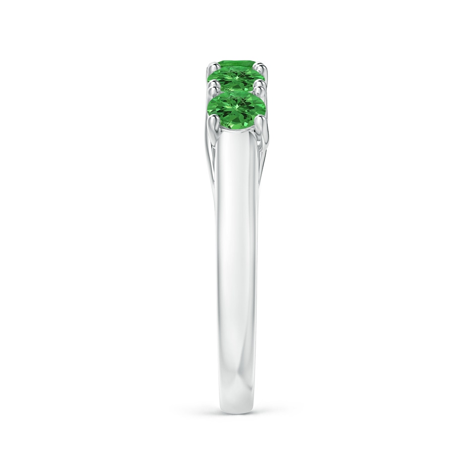 3.8mm AAAA Half Eternity Five Stone Tsavorite Wedding Ring in White Gold side 299