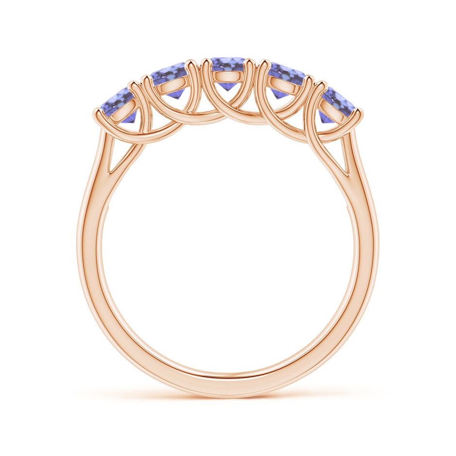 3.8mm AA Half Eternity Five Stone Tanzanite Wedding Band in 10K Rose Gold side 199