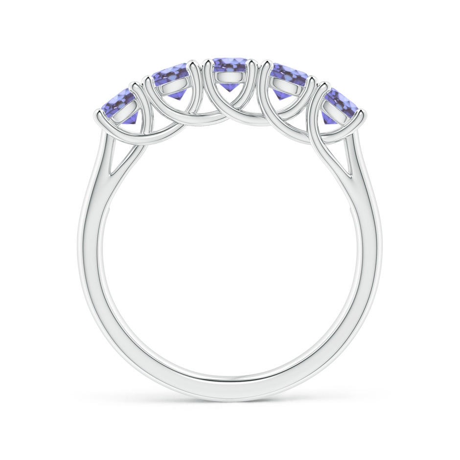 3.8mm AA Half Eternity Five Stone Tanzanite Wedding Band in White Gold side 199