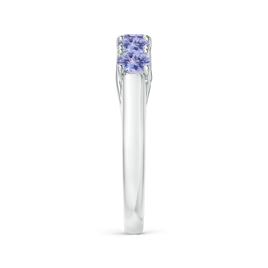 3.8mm AA Half Eternity Five Stone Tanzanite Wedding Band in White Gold side 299