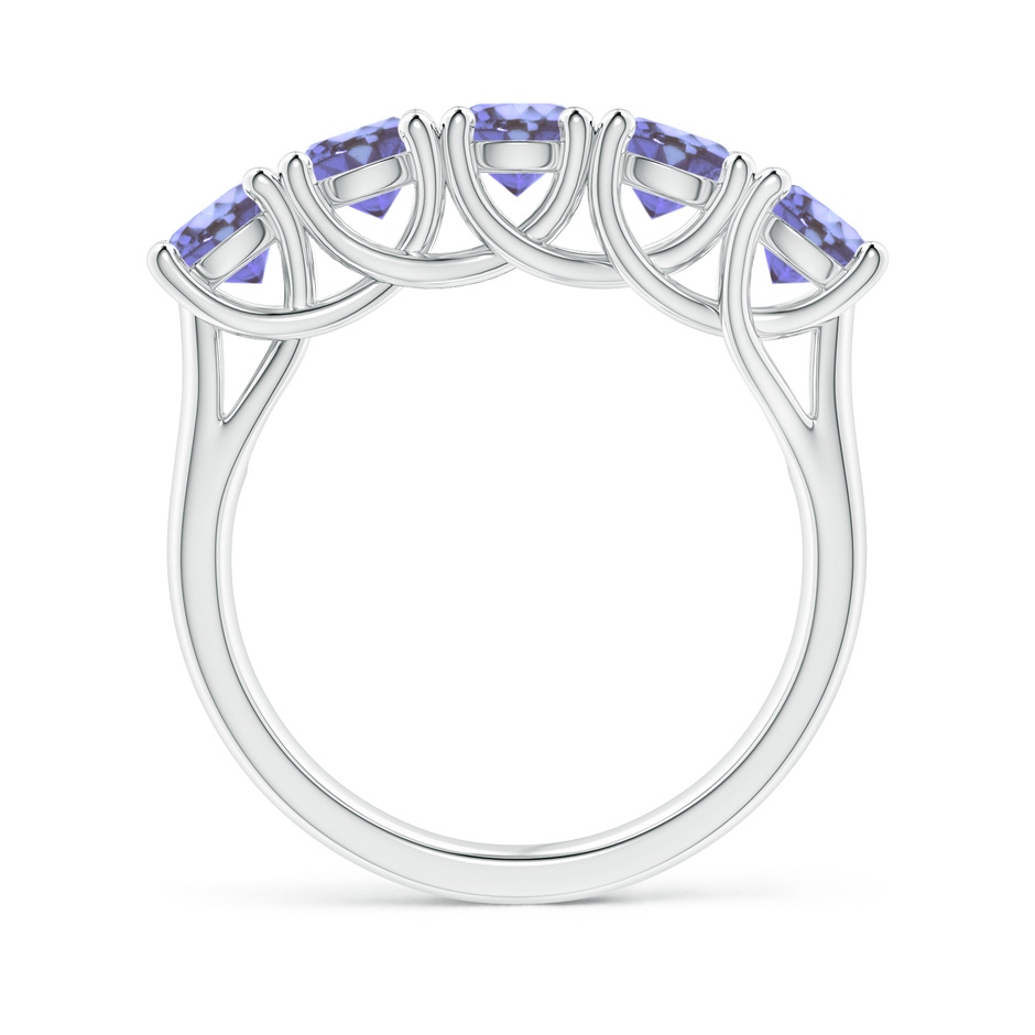 4.5mm AA Half Eternity Five Stone Tanzanite Wedding Band in White Gold side 199