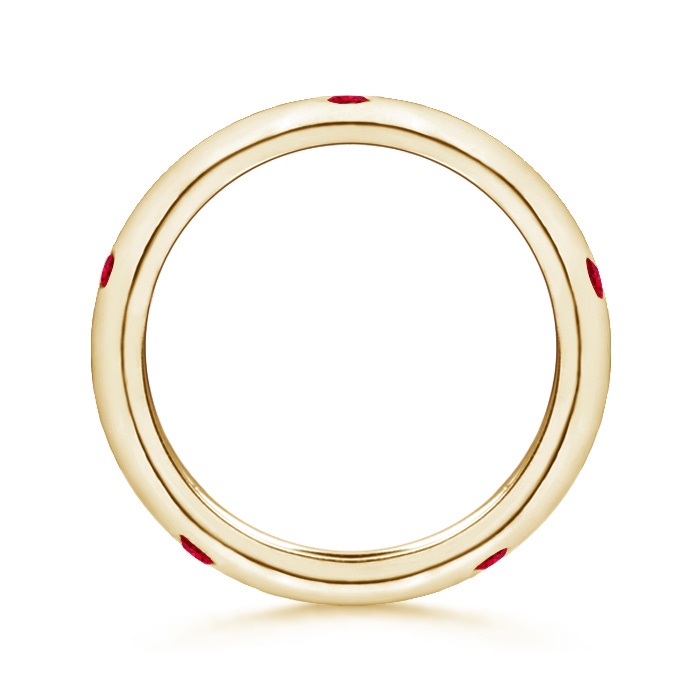 2mm AAA Gypsy Set Round Ruby Eternity Wedding Ring in 55 9K Yellow Gold - side 199