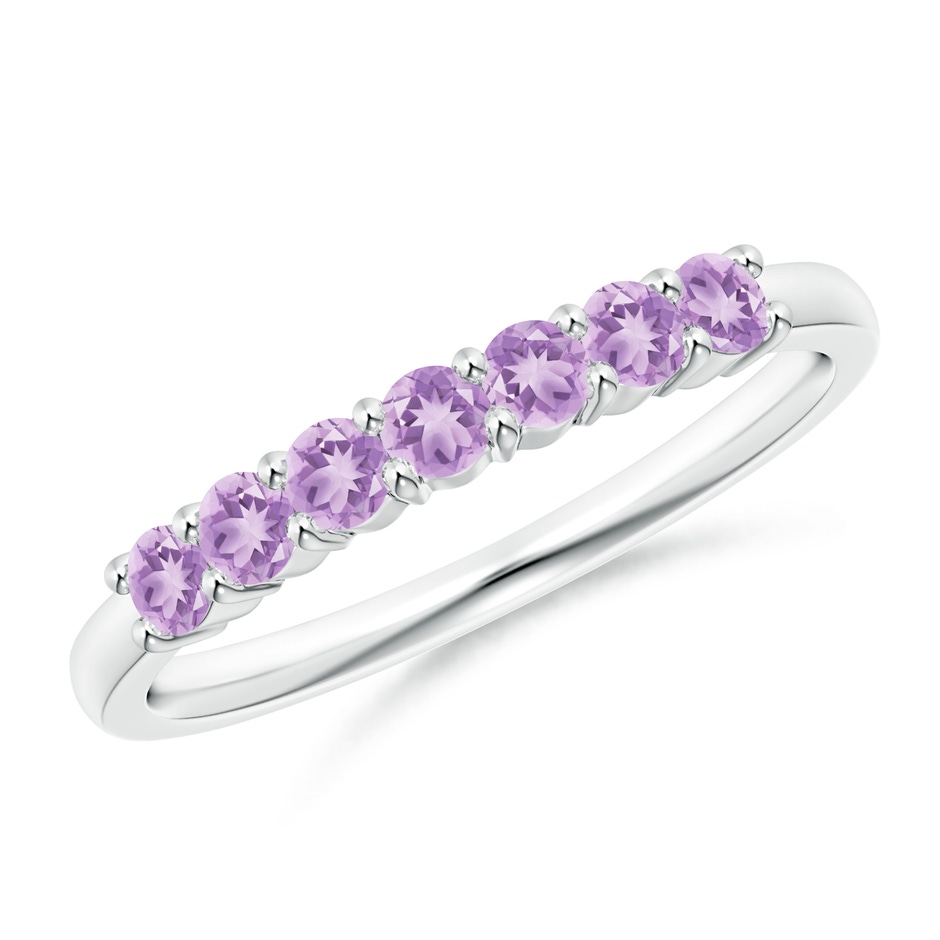 2.5mm A Half Eternity Seven Stone Amethyst Wedding Ring in P950 Platinum 