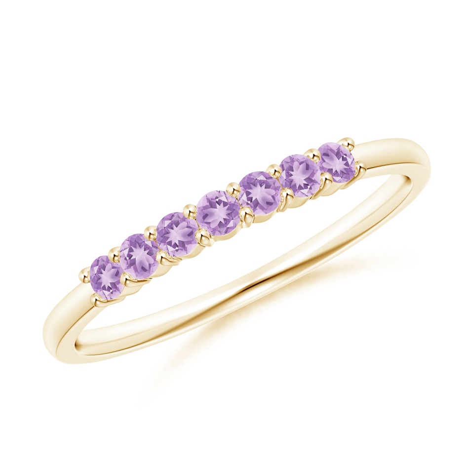 2mm A Half Eternity Seven Stone Amethyst Wedding Ring in 9K Yellow Gold 