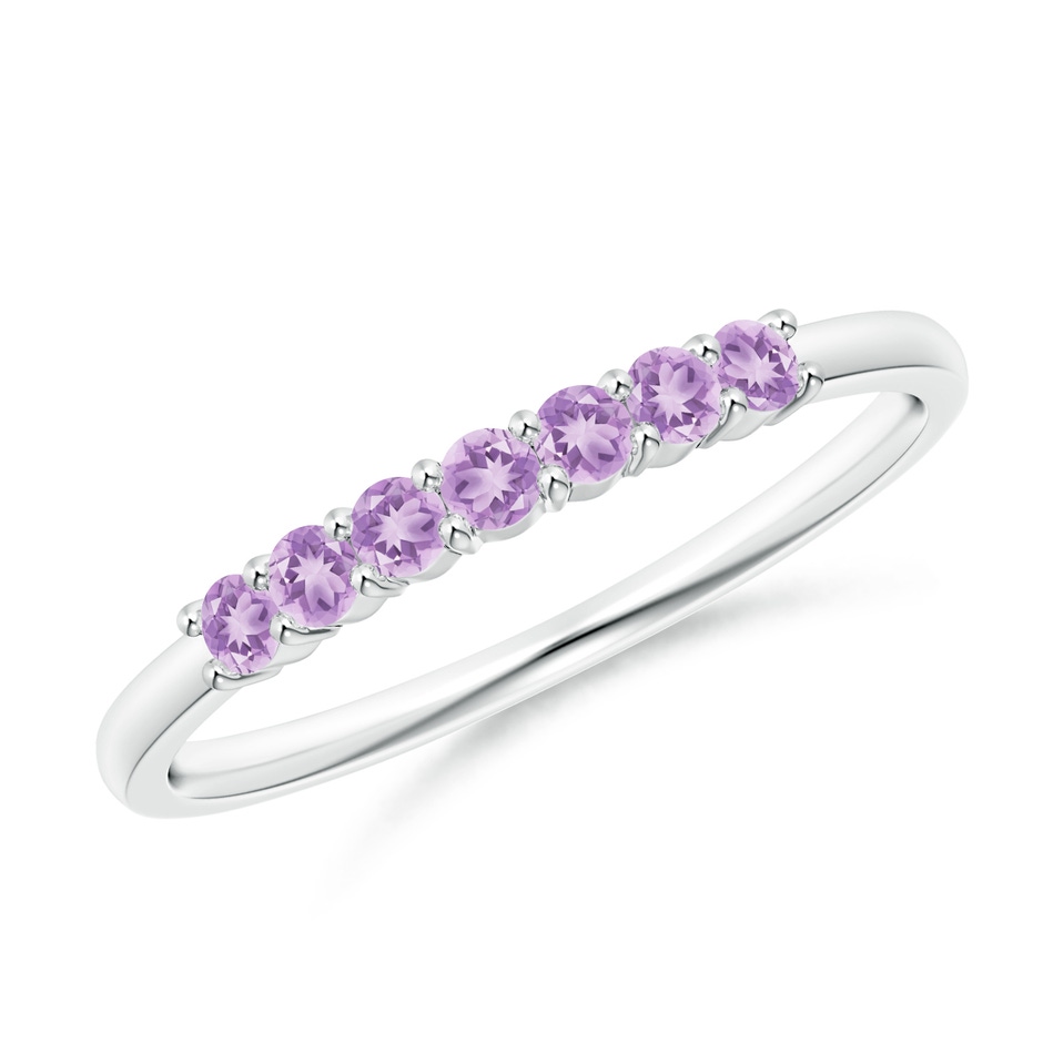 2mm A Half Eternity Seven Stone Amethyst Wedding Ring in S999 Silver 