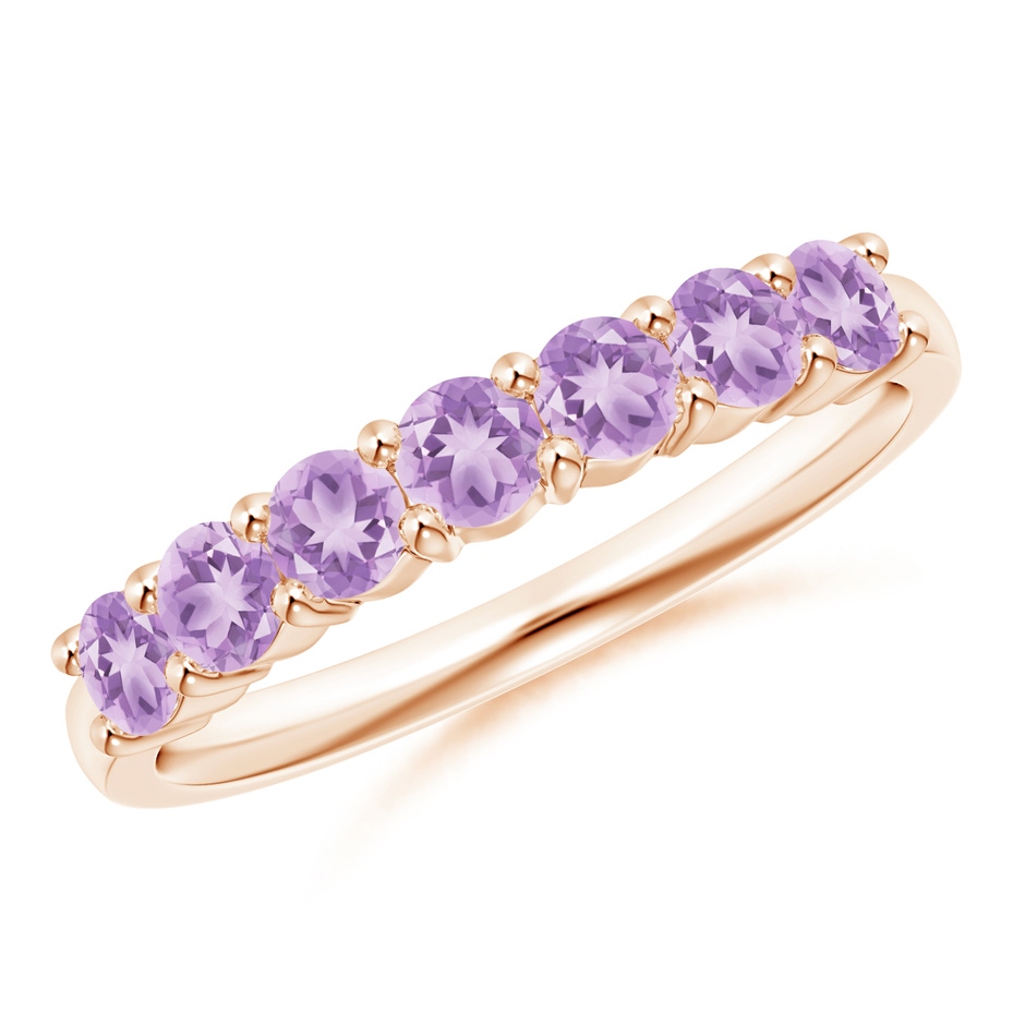 3mm A Half Eternity Seven Stone Amethyst Wedding Ring in Rose Gold 