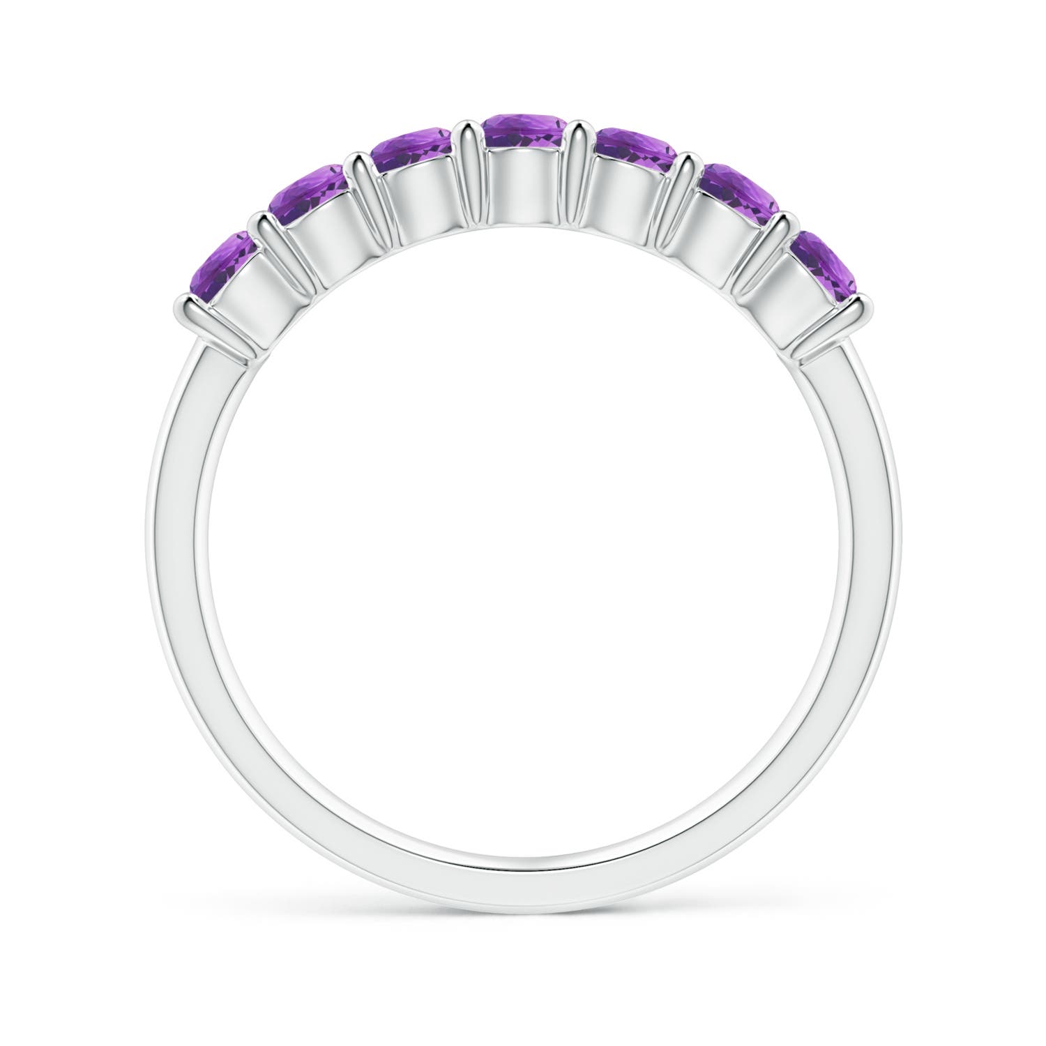 3mm AAAA Half Eternity Seven Stone Amethyst Wedding Ring in P950 Platinum