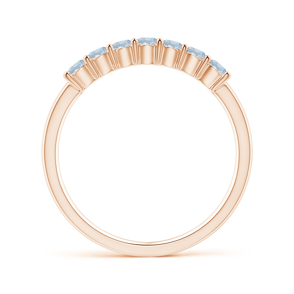 2.5mm A Half Eternity Seven Stone Aquamarine Wedding Ring in 18K Rose Gold side 199
