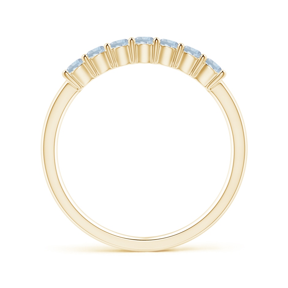 2.5mm A Half Eternity Seven Stone Aquamarine Wedding Ring in 18K Yellow Gold side 199