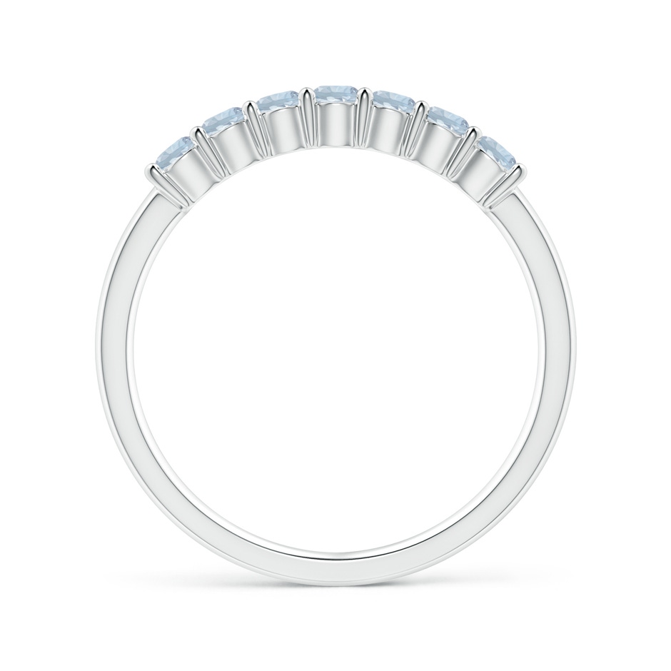 2.5mm A Half Eternity Seven Stone Aquamarine Wedding Ring in White Gold side 199