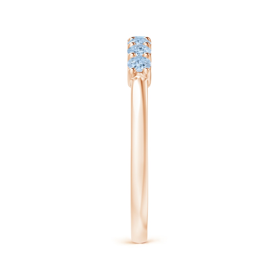 2.5mm AA Half Eternity Seven Stone Aquamarine Wedding Ring in 18K Rose Gold side 299