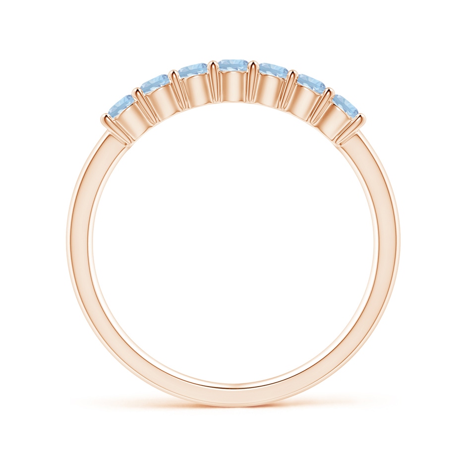 2.5mm AA Half Eternity Seven Stone Aquamarine Wedding Ring in Rose Gold side 199