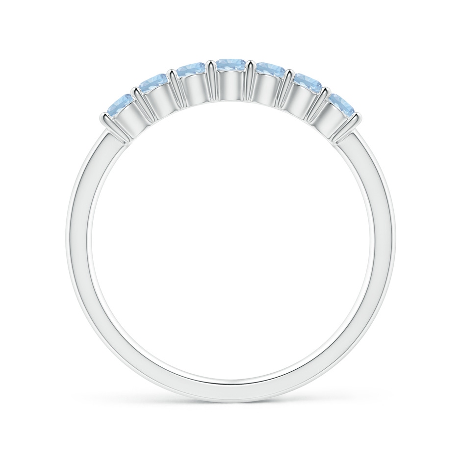 2.5mm AA Half Eternity Seven Stone Aquamarine Wedding Ring in White Gold side 199