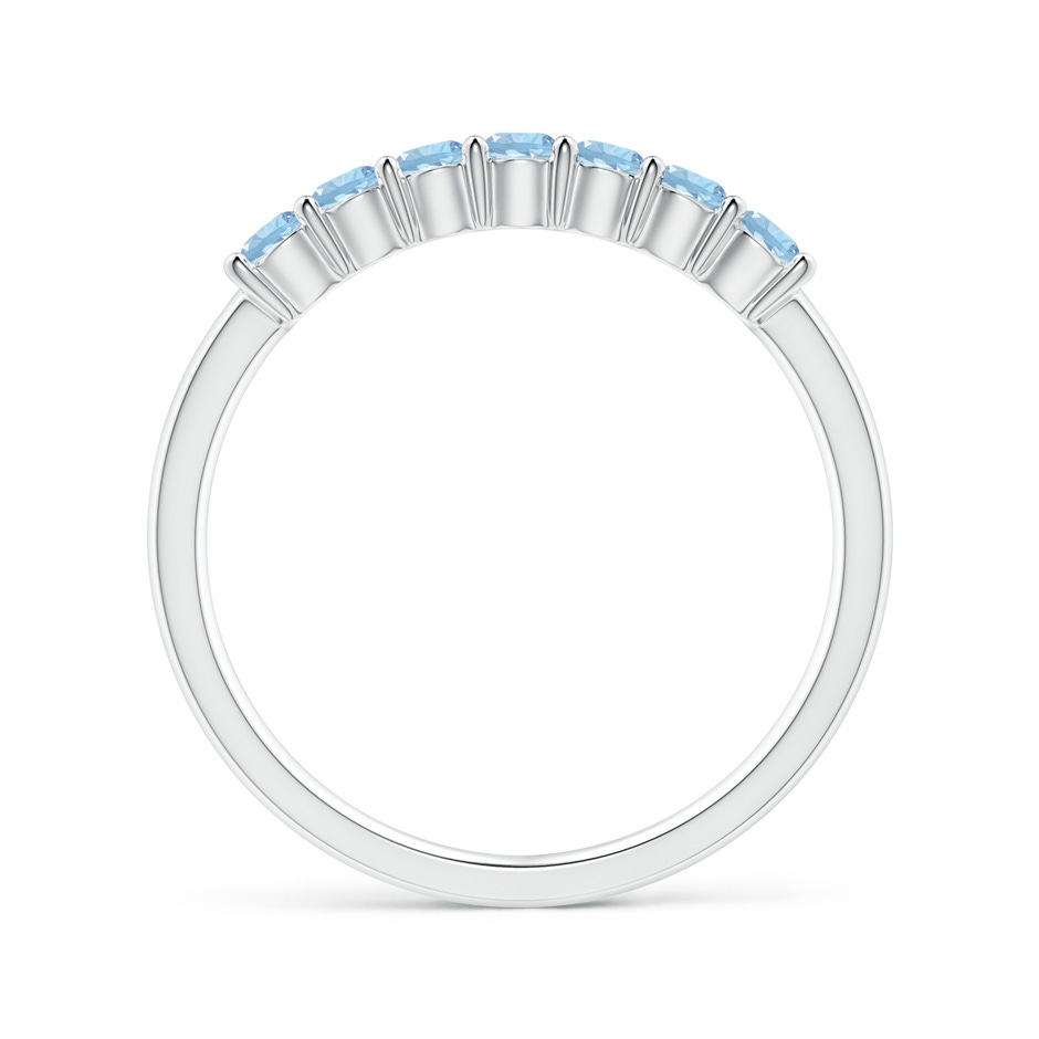 2.5mm AAA Half Eternity Seven Stone Aquamarine Wedding Ring in S999 Silver side 199