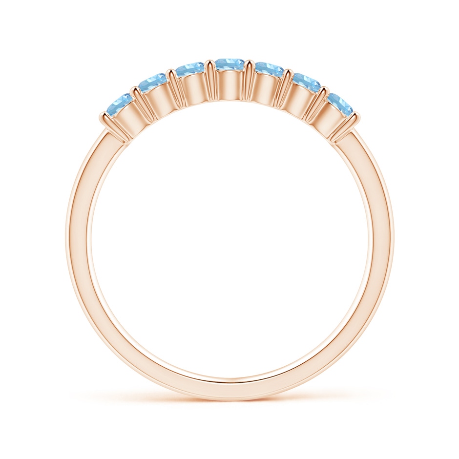 2.5mm AAAA Half Eternity Seven Stone Aquamarine Wedding Ring in 18K Rose Gold side 199
