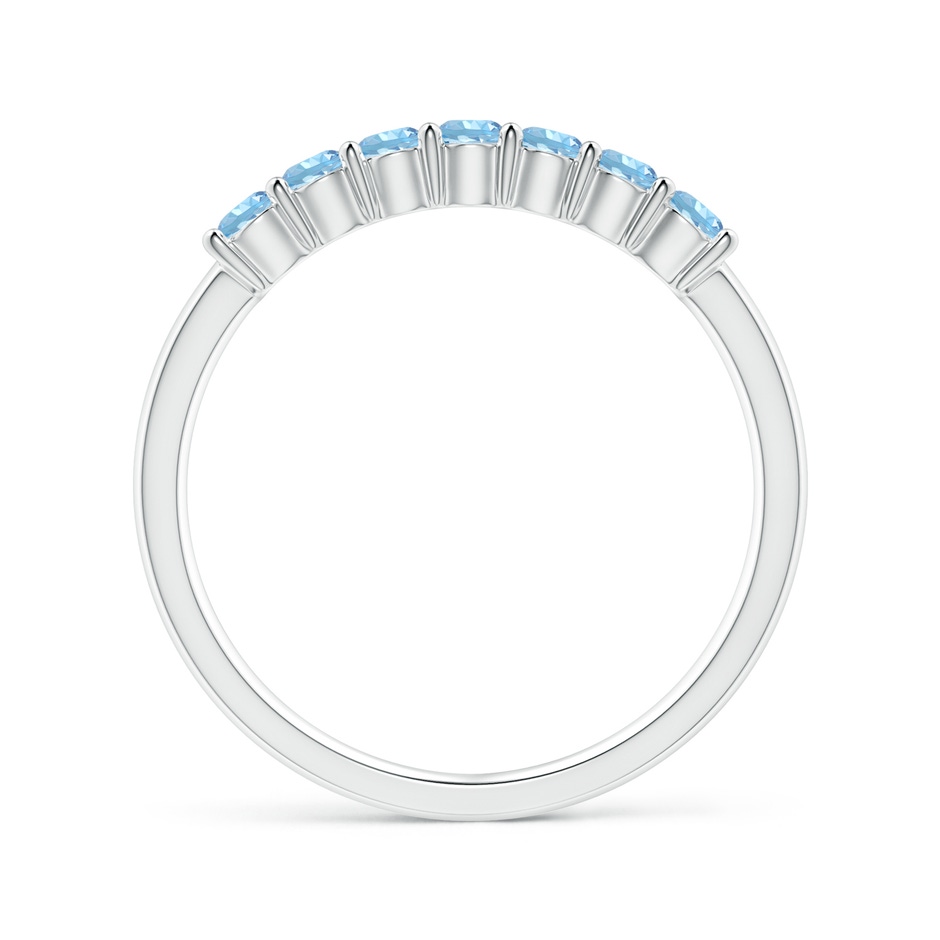 2.5mm AAAA Half Eternity Seven Stone Aquamarine Wedding Ring in 18K White Gold side 199