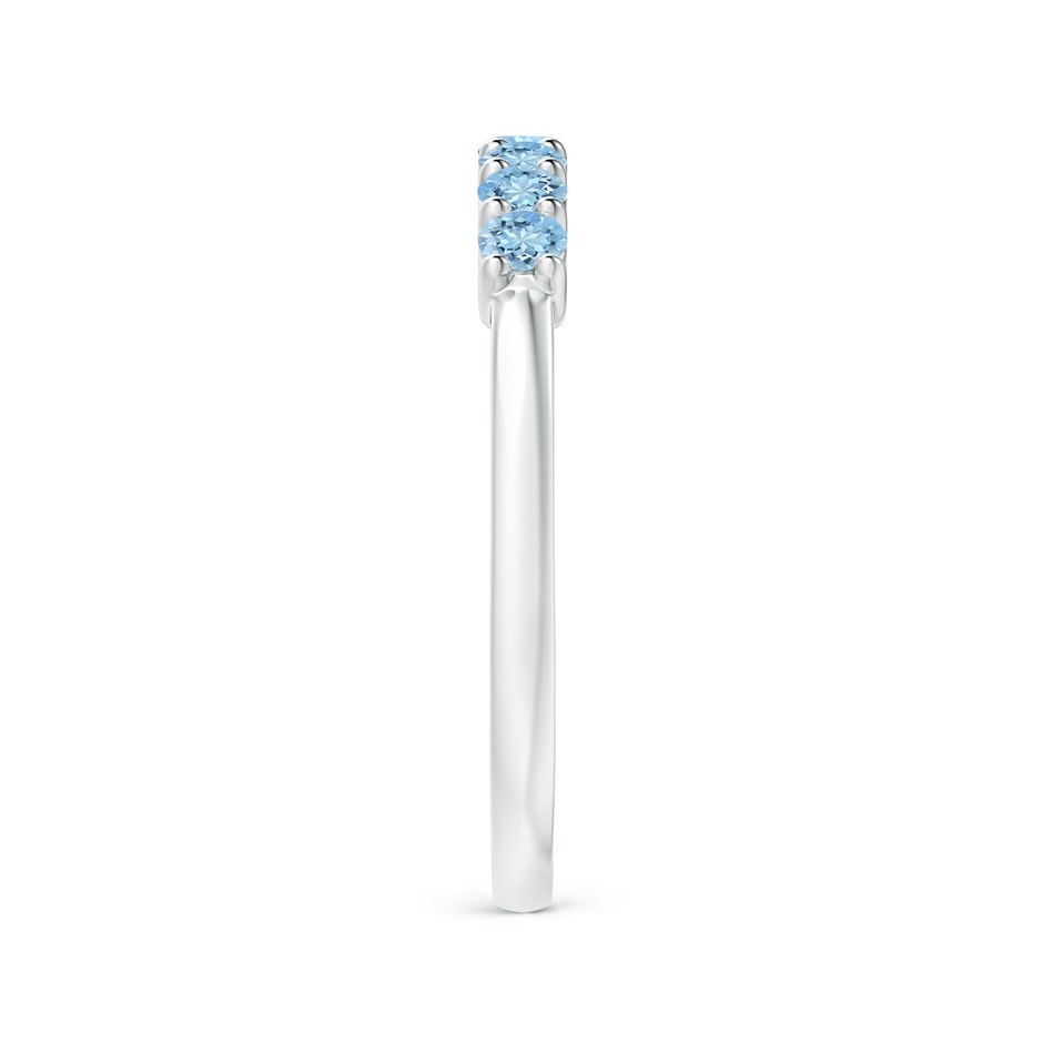 2.5mm AAAA Half Eternity Seven Stone Aquamarine Wedding Ring in 18K White Gold side 299