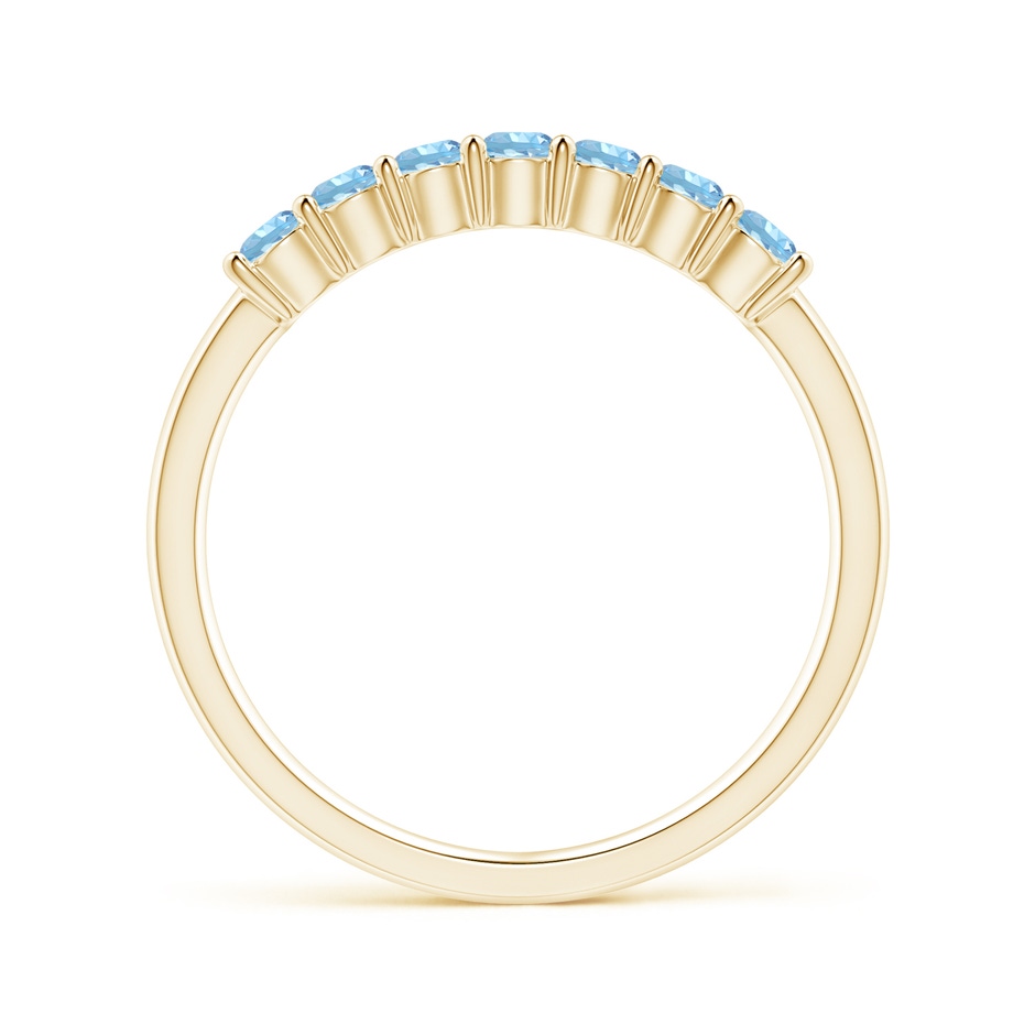 2.5mm AAAA Half Eternity Seven Stone Aquamarine Wedding Ring in 18K Yellow Gold side 199