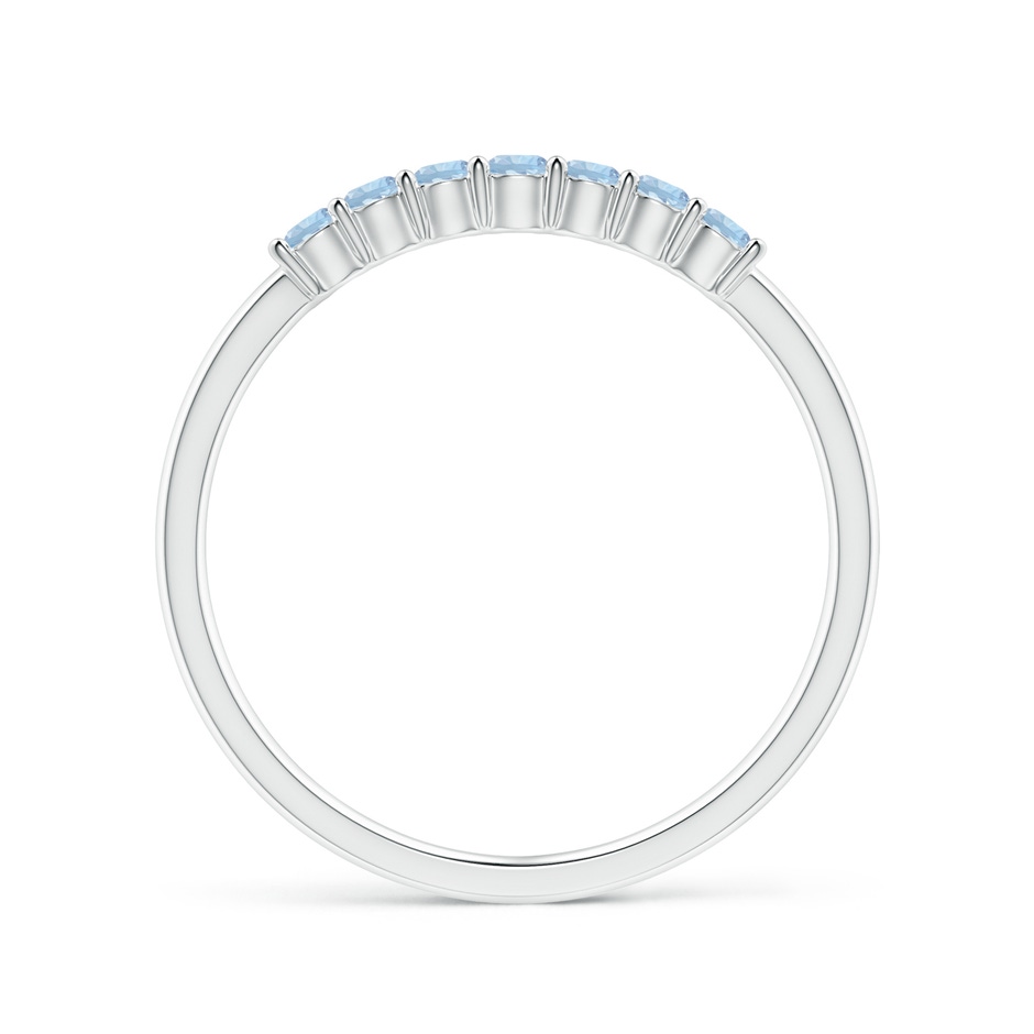 2mm AA Half Eternity Seven Stone Aquamarine Wedding Ring in White Gold side 199