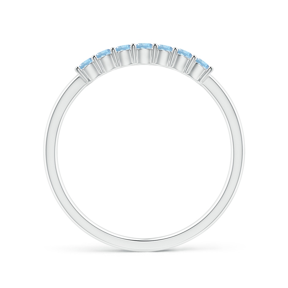 2mm AAA Half Eternity Seven Stone Aquamarine Wedding Ring in S999 Silver side 199