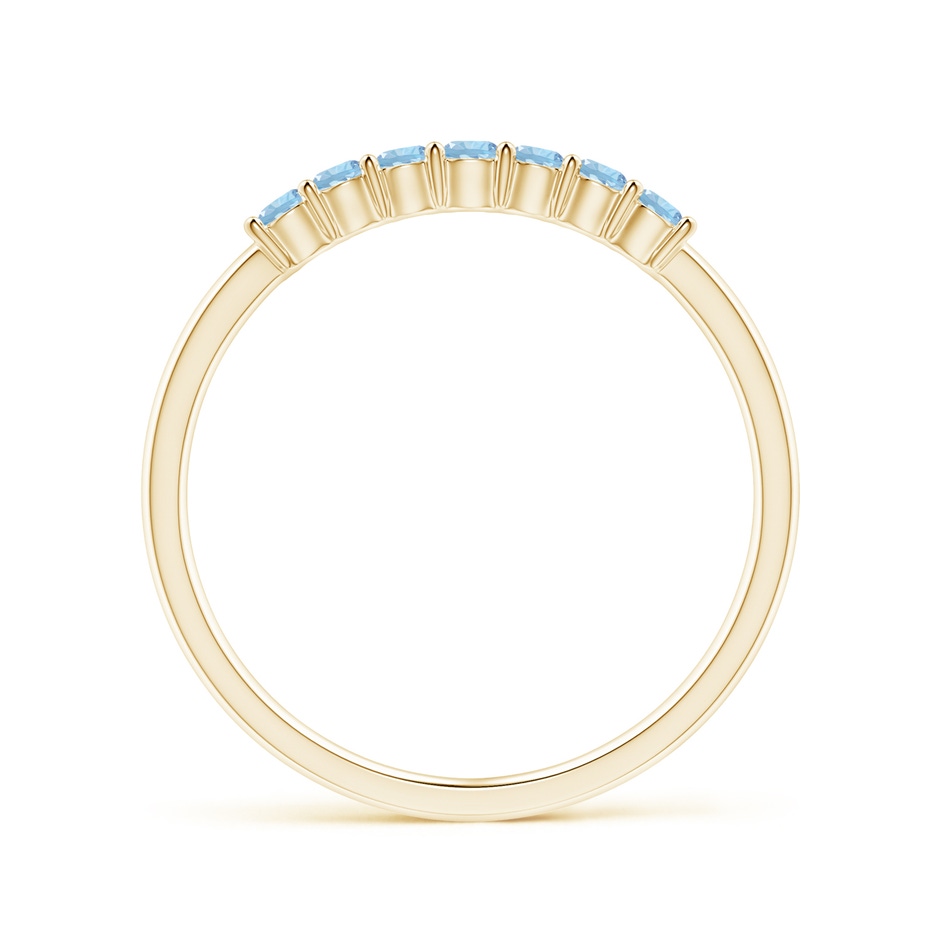 2mm AAA Half Eternity Seven Stone Aquamarine Wedding Ring in Yellow Gold side 199