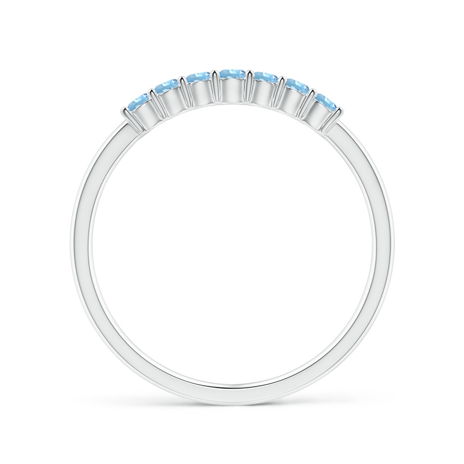 2mm AAAA Half Eternity Seven Stone Aquamarine Wedding Ring in S999 Silver side 199