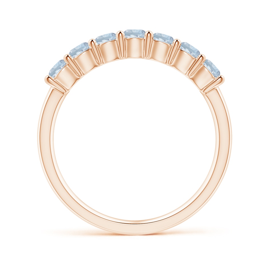 3mm A Half Eternity Seven Stone Aquamarine Wedding Ring in 18K Rose Gold side 199