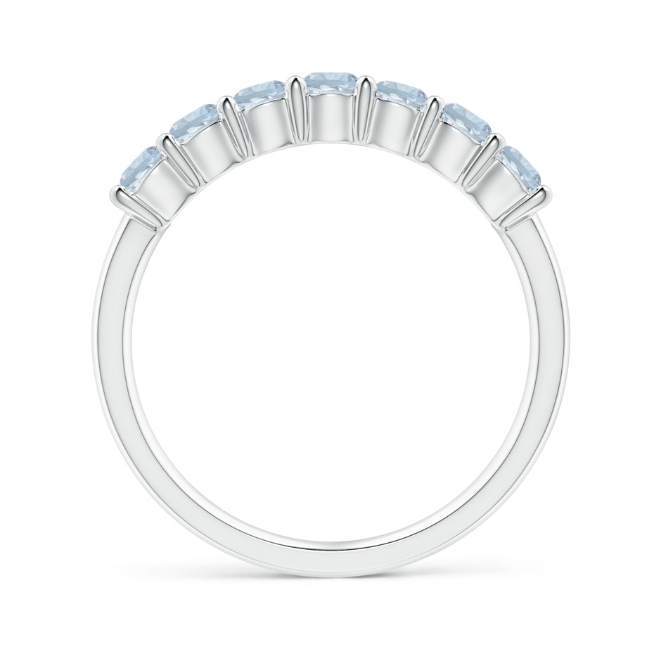 3mm A Half Eternity Seven Stone Aquamarine Wedding Ring in 18K White Gold side 199