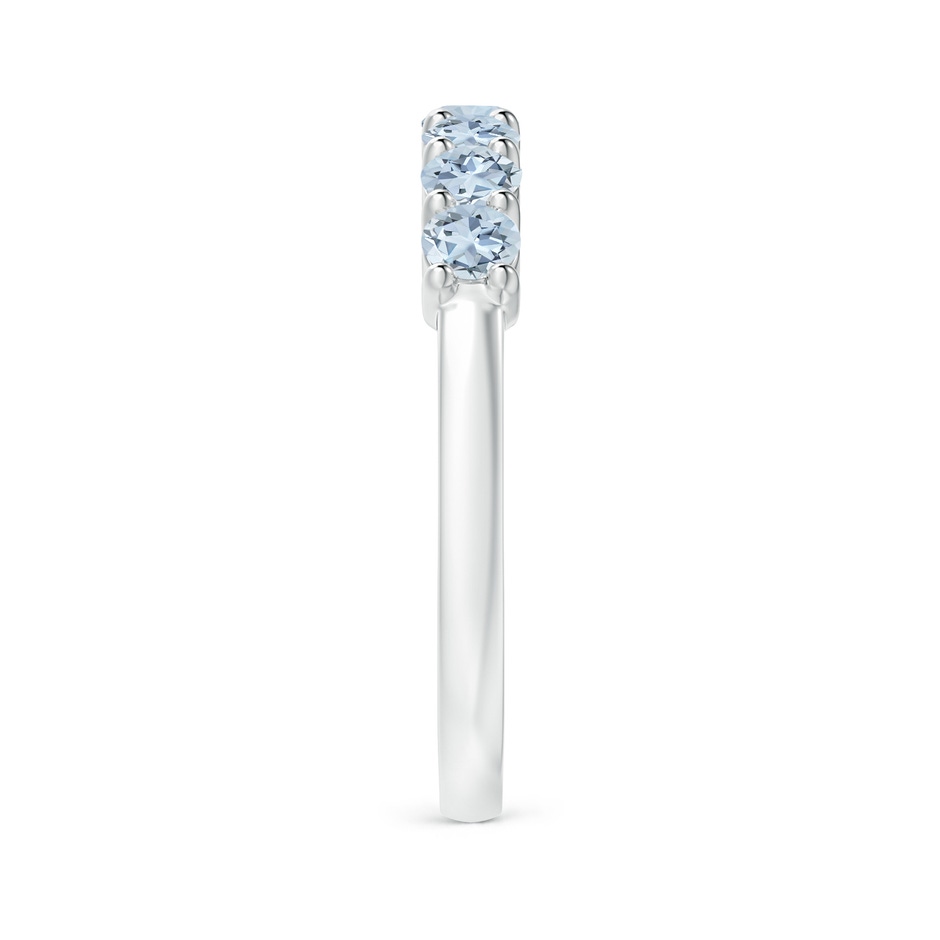 3mm A Half Eternity Seven Stone Aquamarine Wedding Ring in 18K White Gold side 299