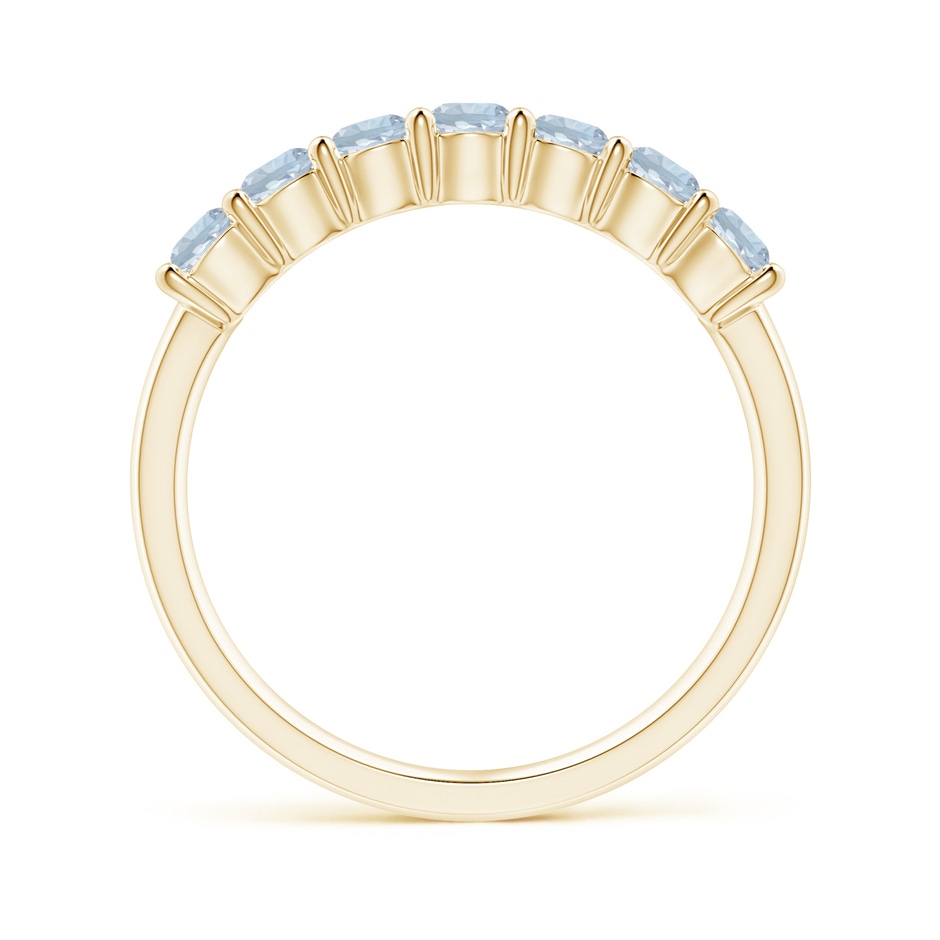 3mm A Half Eternity Seven Stone Aquamarine Wedding Ring in 18K Yellow Gold side 199