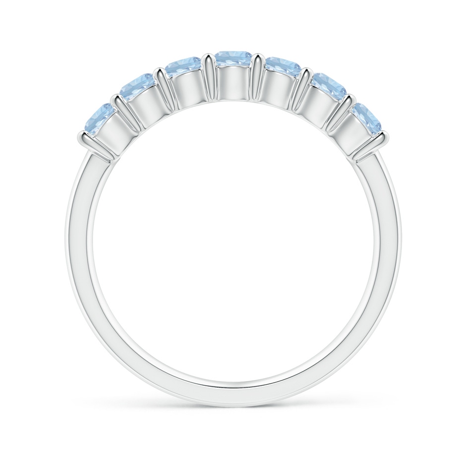 3mm AA Half Eternity Seven Stone Aquamarine Wedding Ring in 18K White Gold side 199