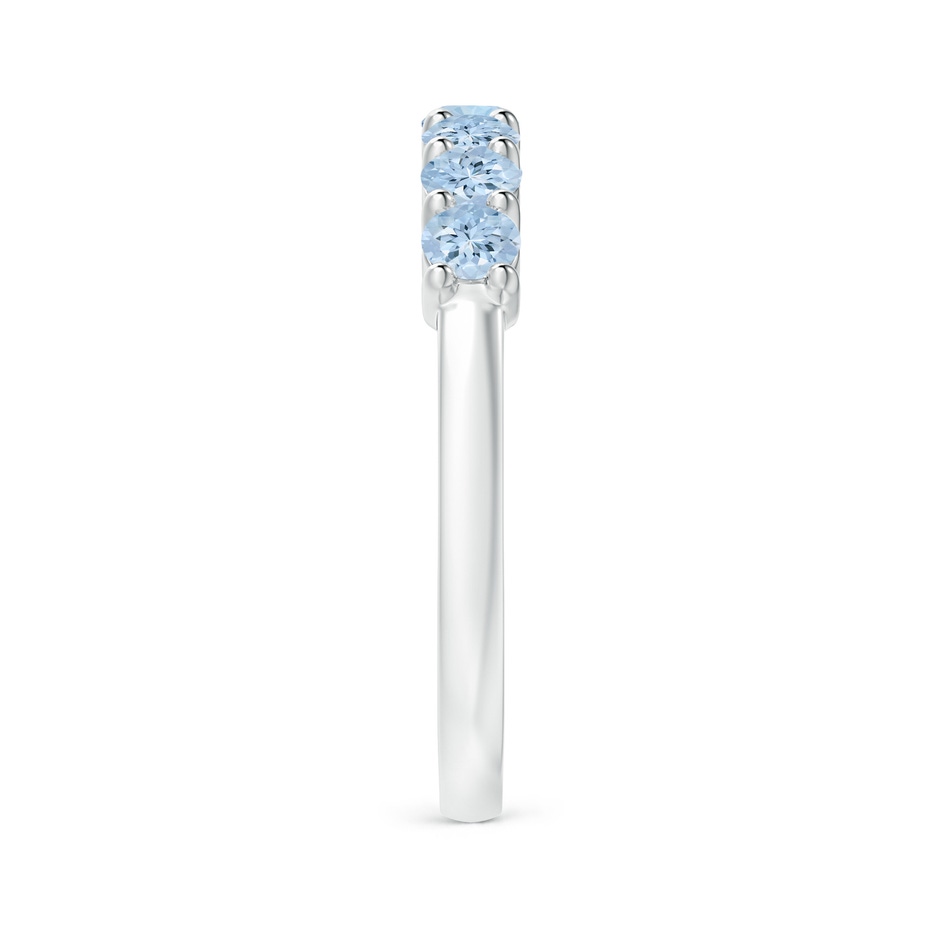 3mm AA Half Eternity Seven Stone Aquamarine Wedding Ring in 18K White Gold side 299