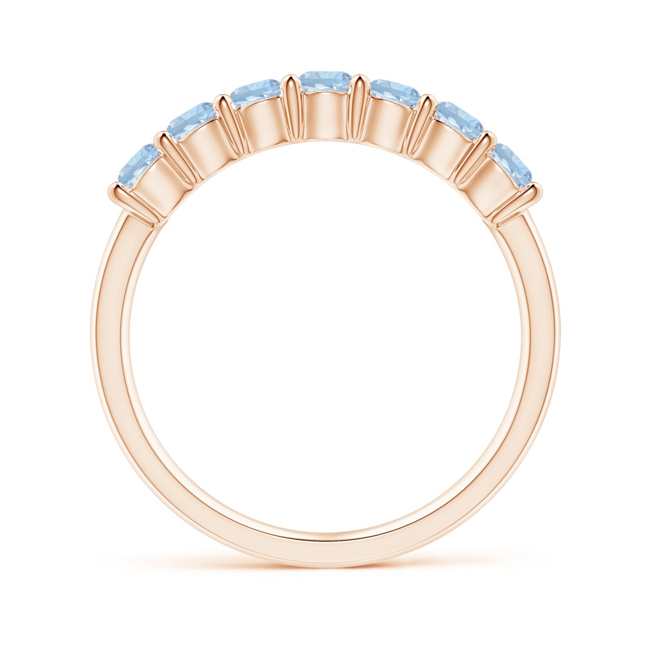 3mm AA Half Eternity Seven Stone Aquamarine Wedding Ring in Rose Gold side 199