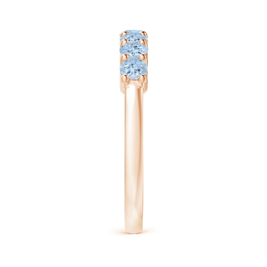 3mm AA Half Eternity Seven Stone Aquamarine Wedding Ring in Rose Gold side 299