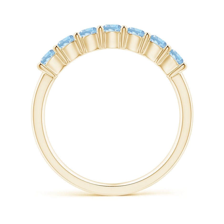3mm AAA Half Eternity Seven Stone Aquamarine Wedding Ring in 18K Yellow Gold side 199