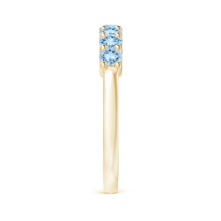 3mm AAA Half Eternity Seven Stone Aquamarine Wedding Ring in 18K Yellow Gold side 299