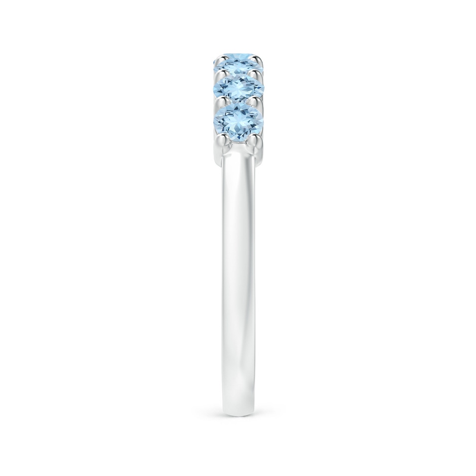 3mm AAA Half Eternity Seven Stone Aquamarine Wedding Ring in S999 Silver side 299