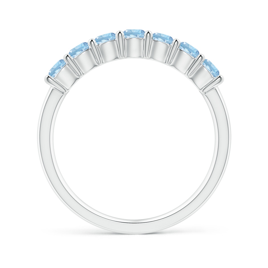 3mm AAA Half Eternity Seven Stone Aquamarine Wedding Ring in White Gold side 199