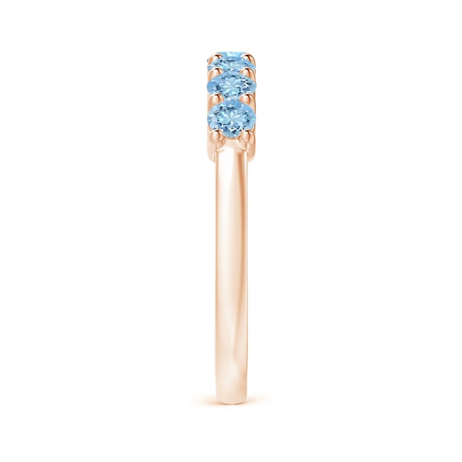 3mm AAAA Half Eternity Seven Stone Aquamarine Wedding Ring in 18K Rose Gold side 299