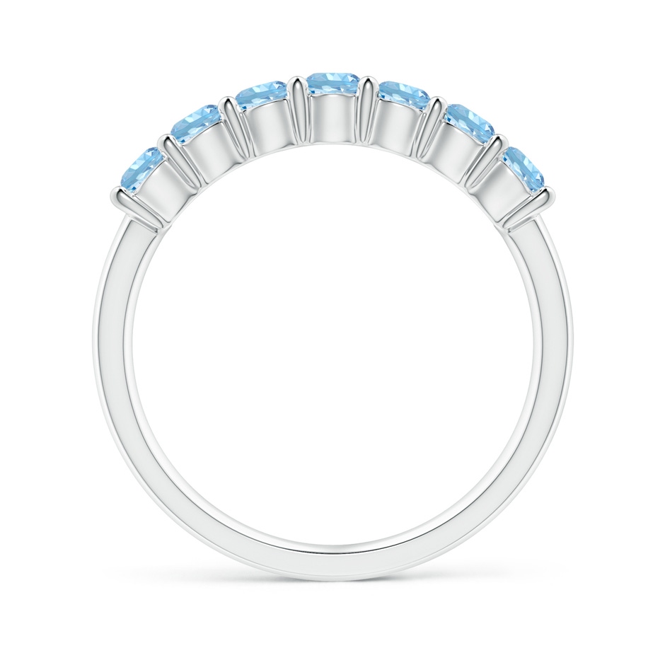 3mm AAAA Half Eternity Seven Stone Aquamarine Wedding Ring in P950 Platinum side 199