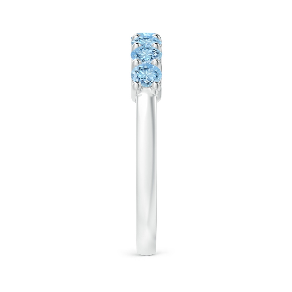 3mm AAAA Half Eternity Seven Stone Aquamarine Wedding Ring in P950 Platinum side 299